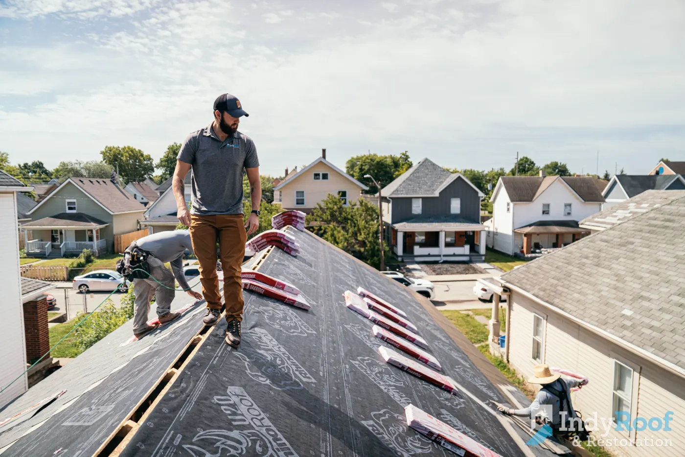 Tarping and dry-in on a Attica commercial roof